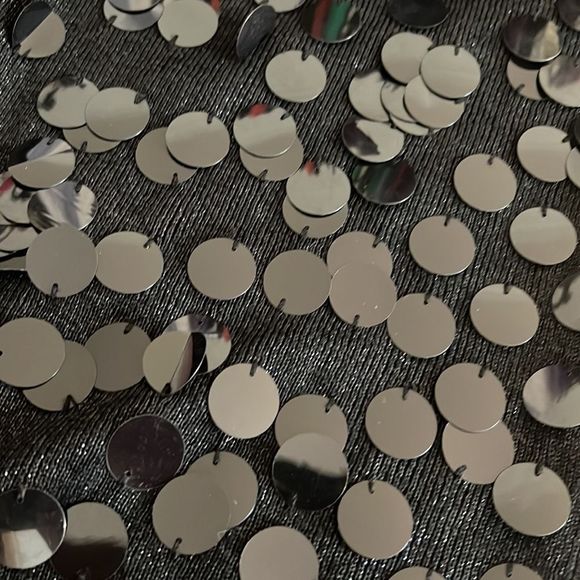 Vintage Joseph A open front sweater cardigan black paillettes size medium - Picture 8 of 8